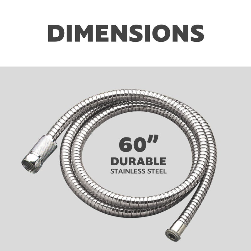 Plumb Craft Replacement Hose for Handheld Showers - Stainless Steel, 60-inches - Image 2